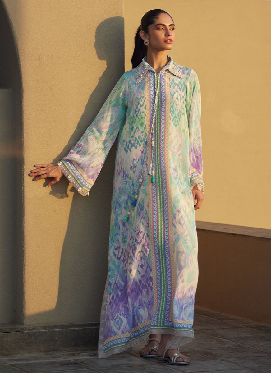 Marisol Ikkat Crepe Kaftan