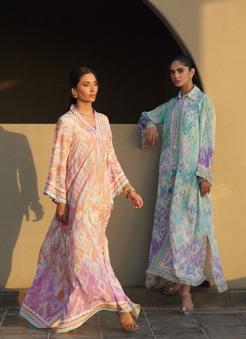 Marisol Ikkat Crepe Kaftan