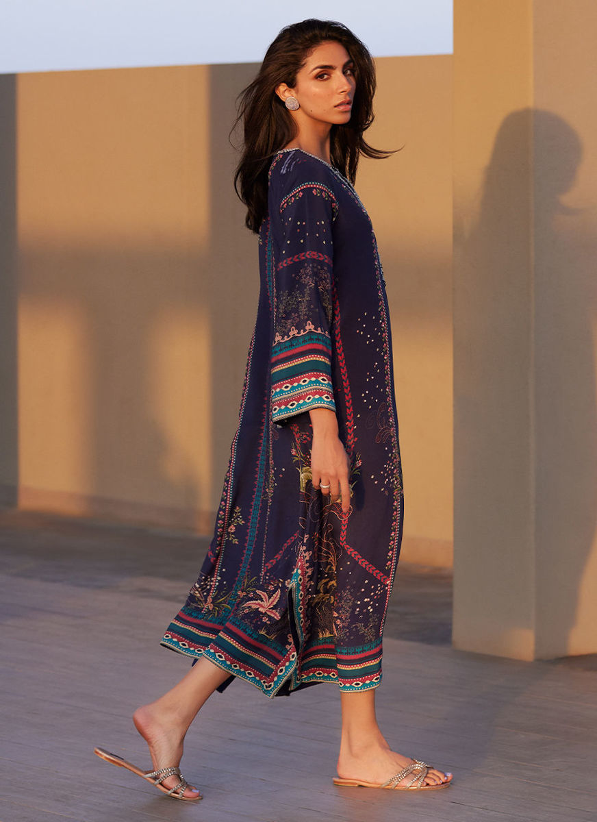 Zahara Midnight Crepe Kaftan