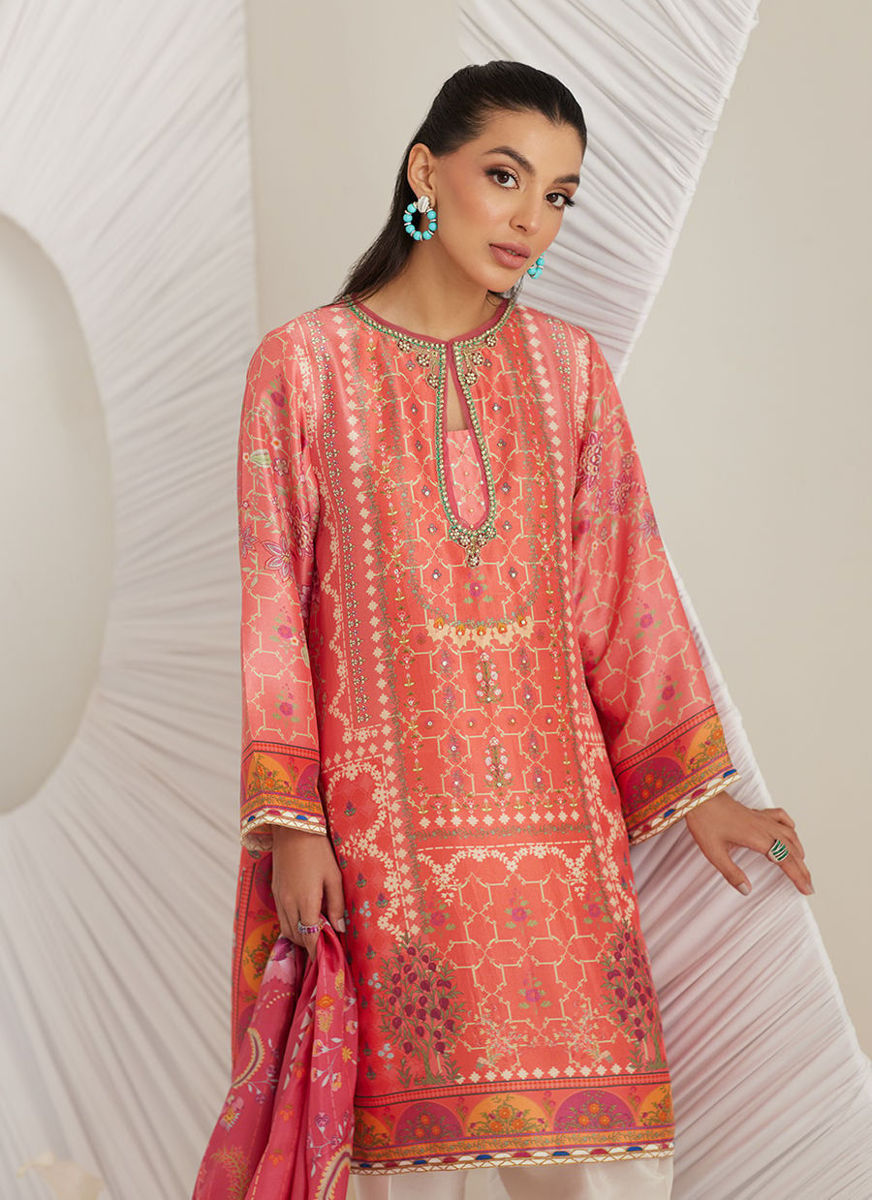 Lillia Tangerine (Shirt, Pants And Dupatta)