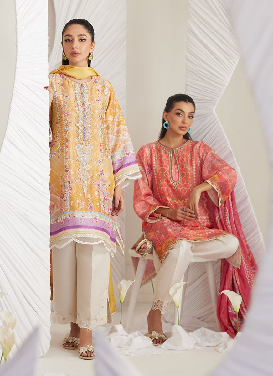 Lillia Tangerine (Shirt, Pants And Dupatta)