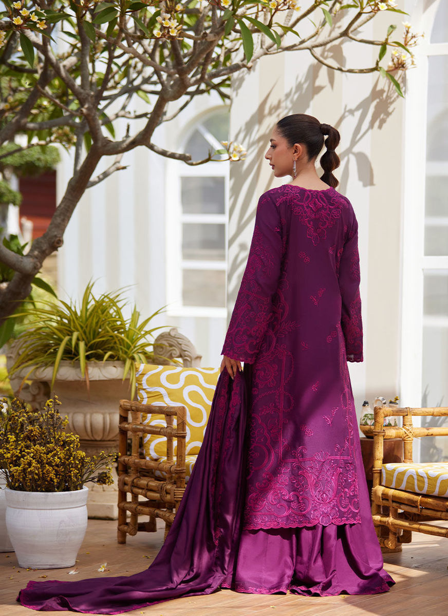 Sina Plum Shirt And Dupatta
