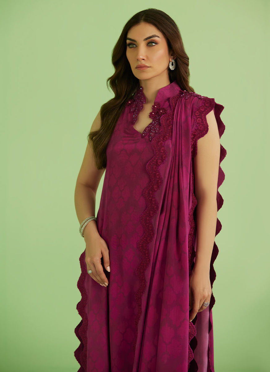 Lilia Long Shirt With Drape Dupatta
