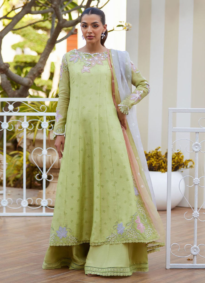 Talya Apple Green Kalidaar And Dupatta