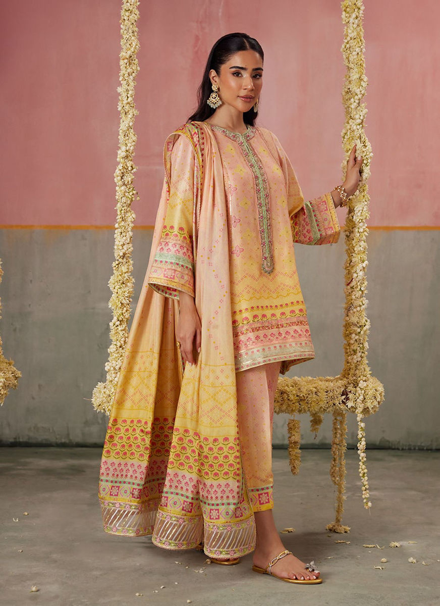 Livvy Ombre Shirt And Dupatta