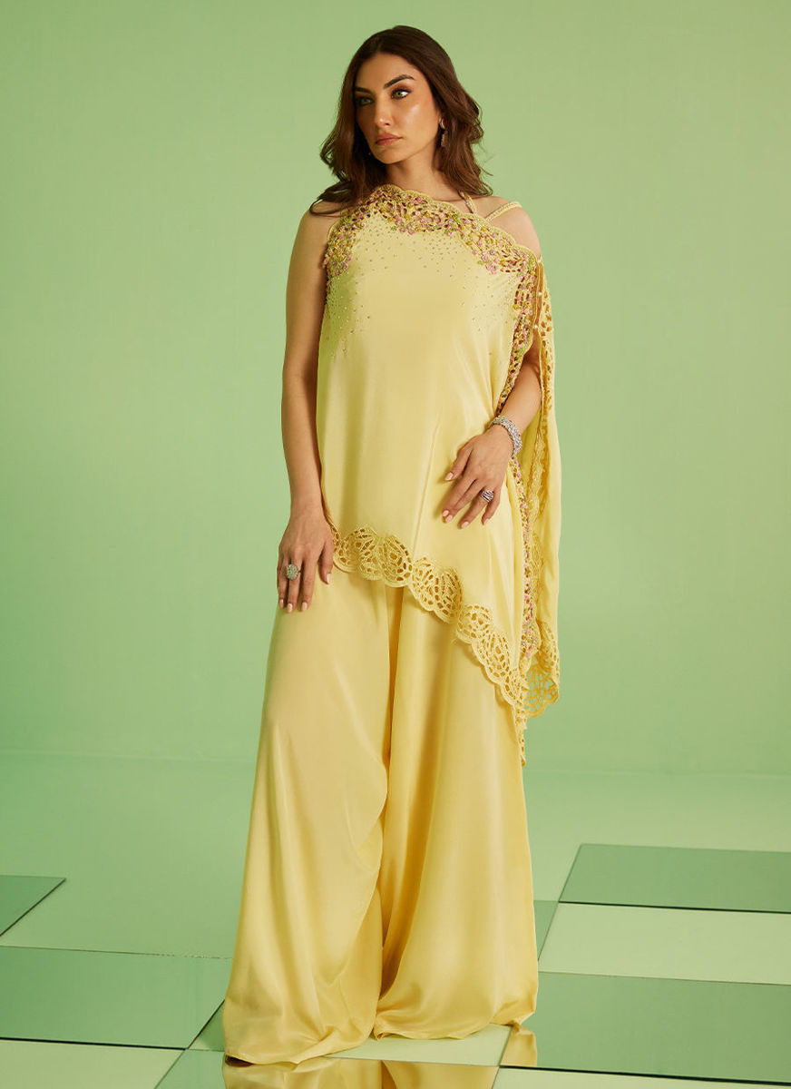 Solenne Shirt And Drape Dupatta With Pants