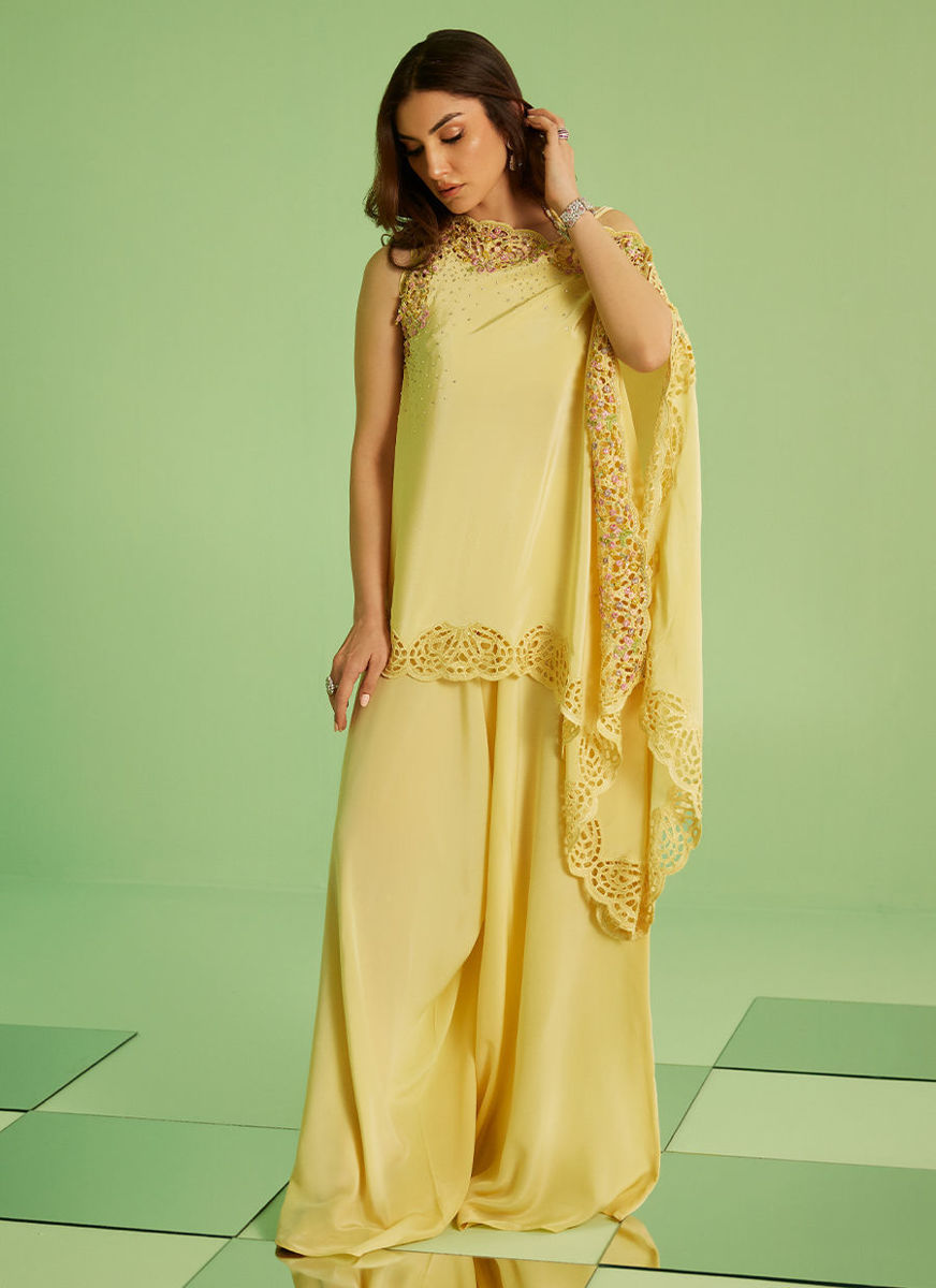 Solenne Shirt And Drape Dupatta With Pants