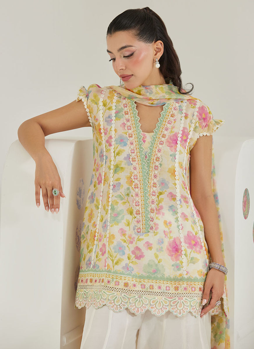 Runa Short Shirt And Dupatta