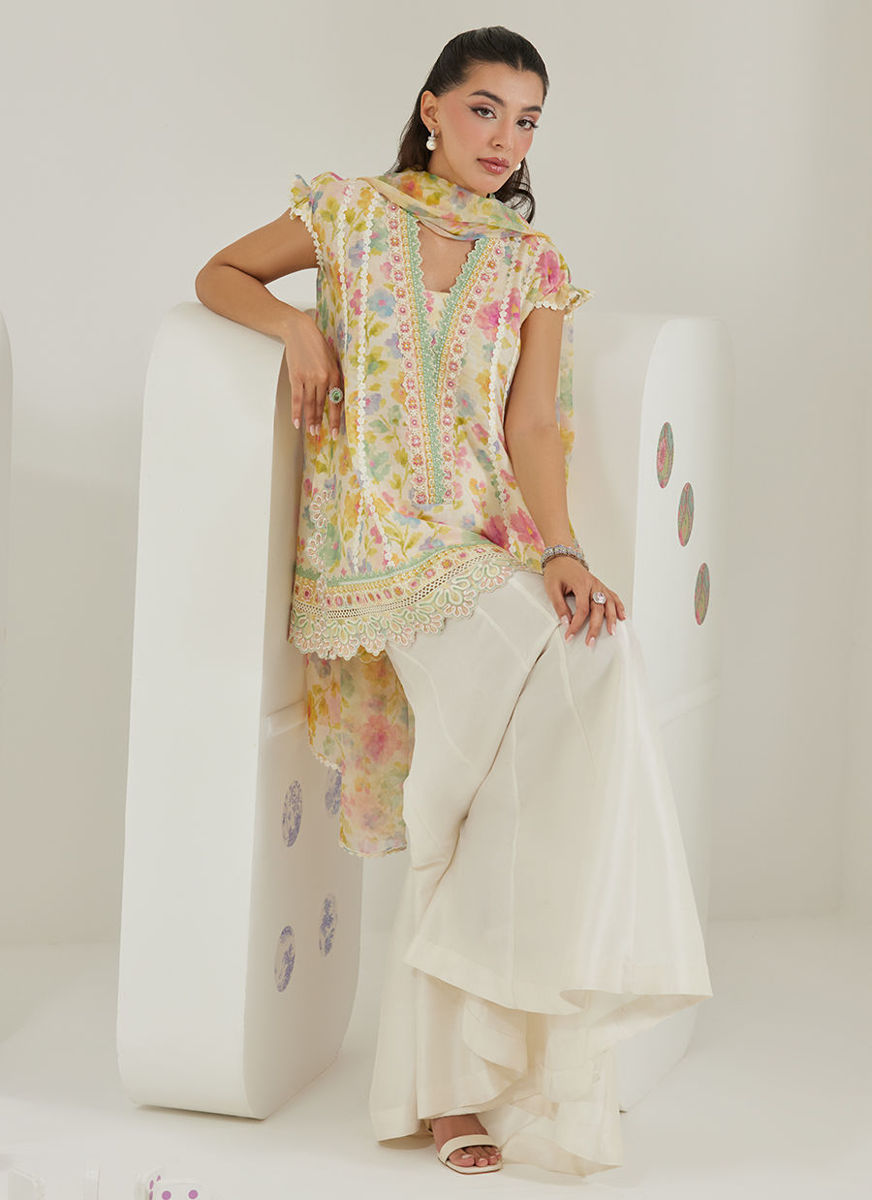 Runa Short Shirt And Dupatta