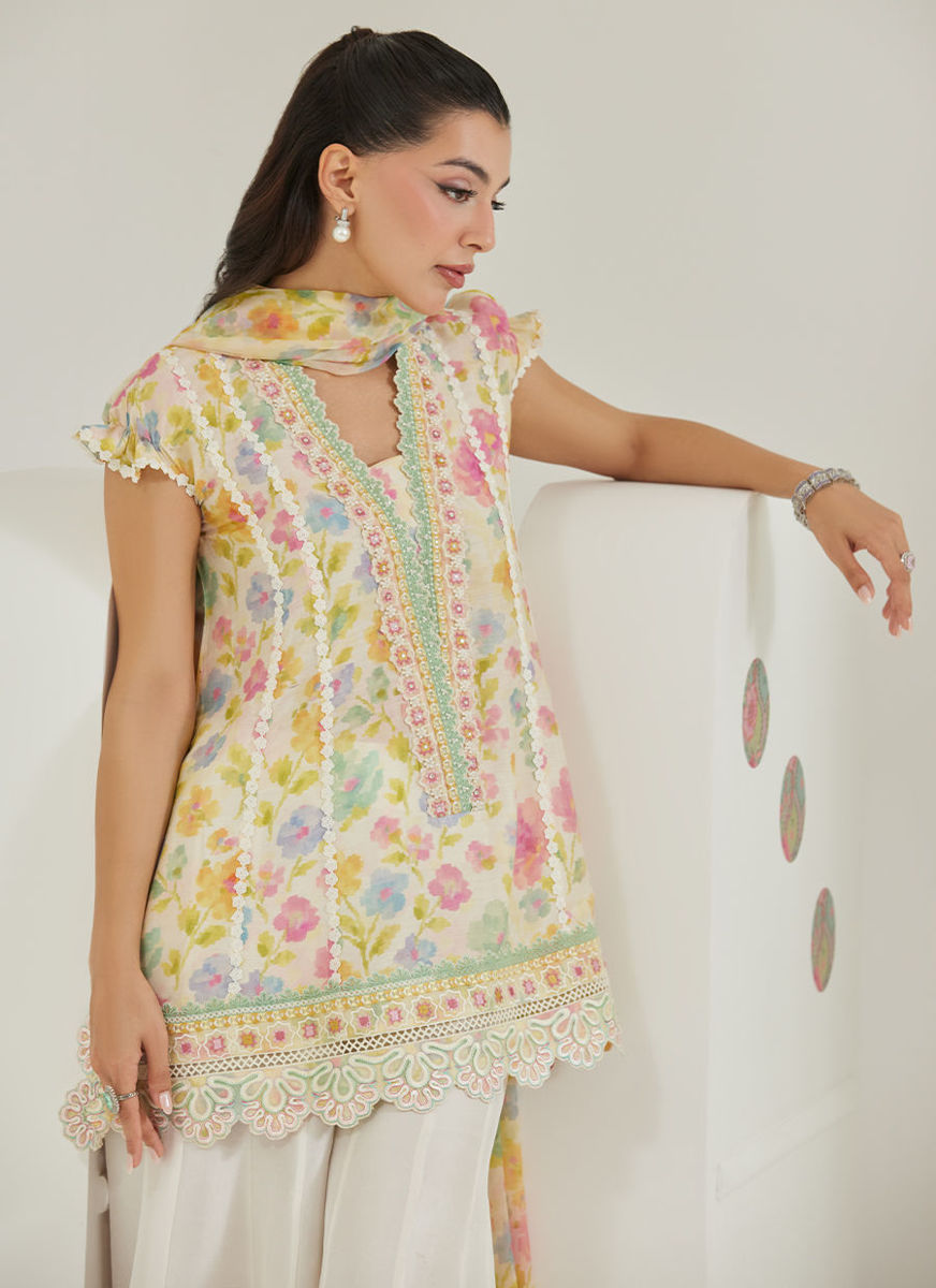 Runa Short Shirt And Dupatta