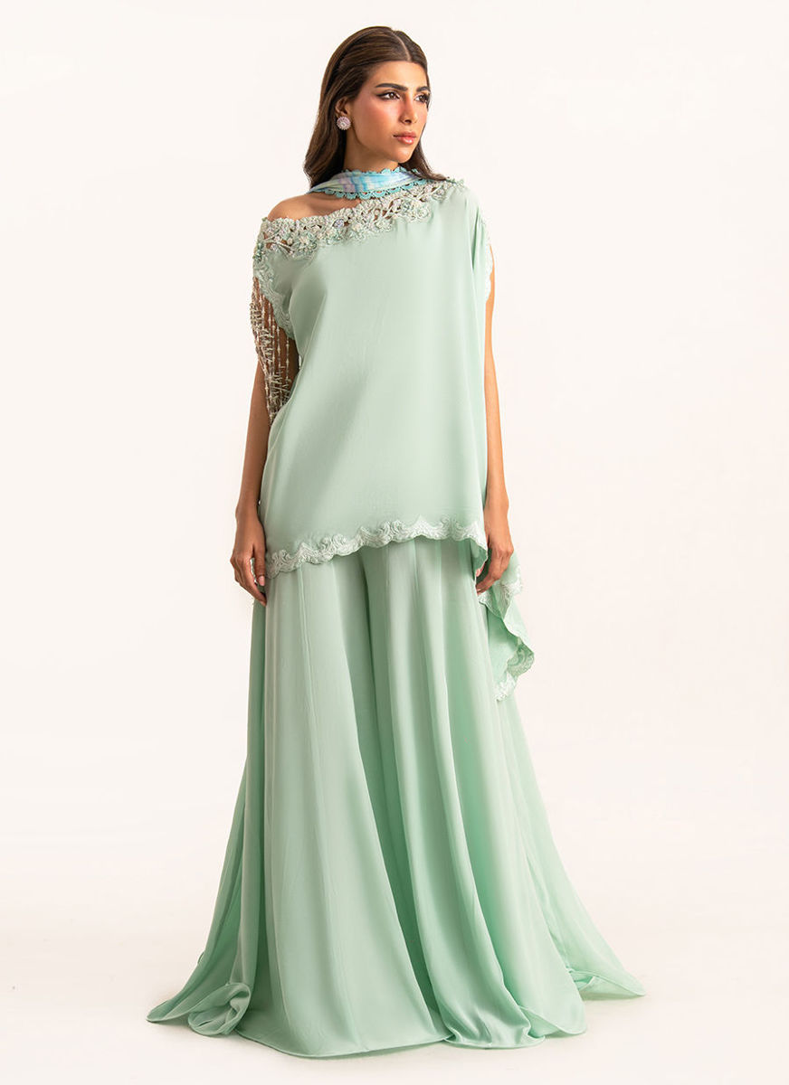 Anari Shirt And Drape Dupatta With Pants