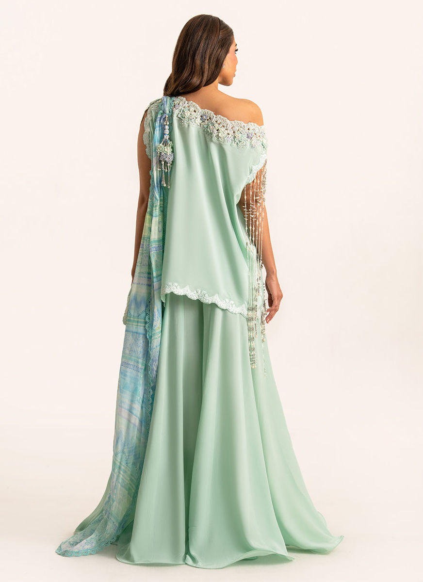 Anari Shirt And Drape Dupatta With Pants