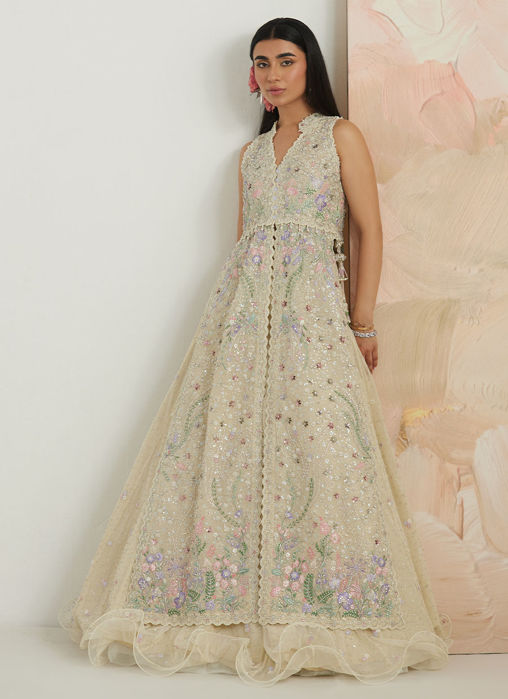 Ambika  Open-Front Jacket And Lehnga