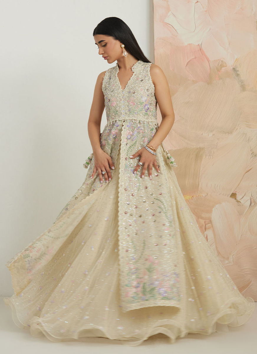 Ambika  Open-Front Jacket And Lehnga