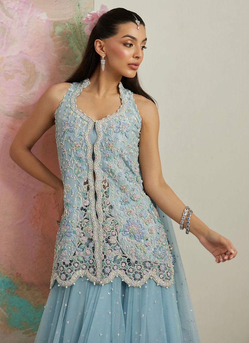 Dalia Front-Open Jacket And Lehnga