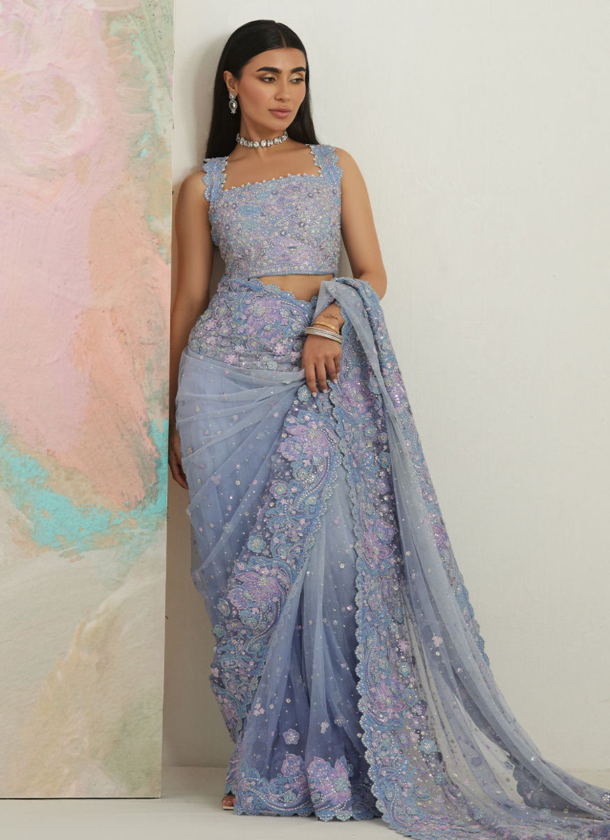 Seraphine Ombré Lavender Saree