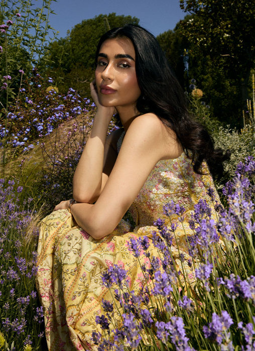 Jamaya Peplum With Printed Lehenga