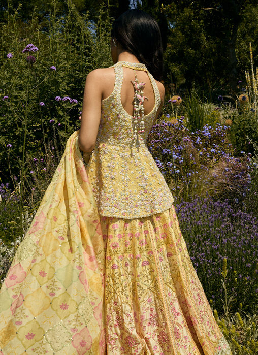Jamaya Peplum With Printed Lehenga